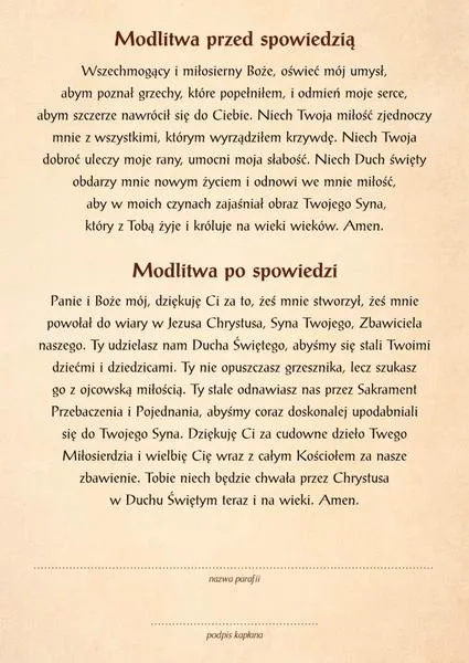 Modlitwa do spowiedzi